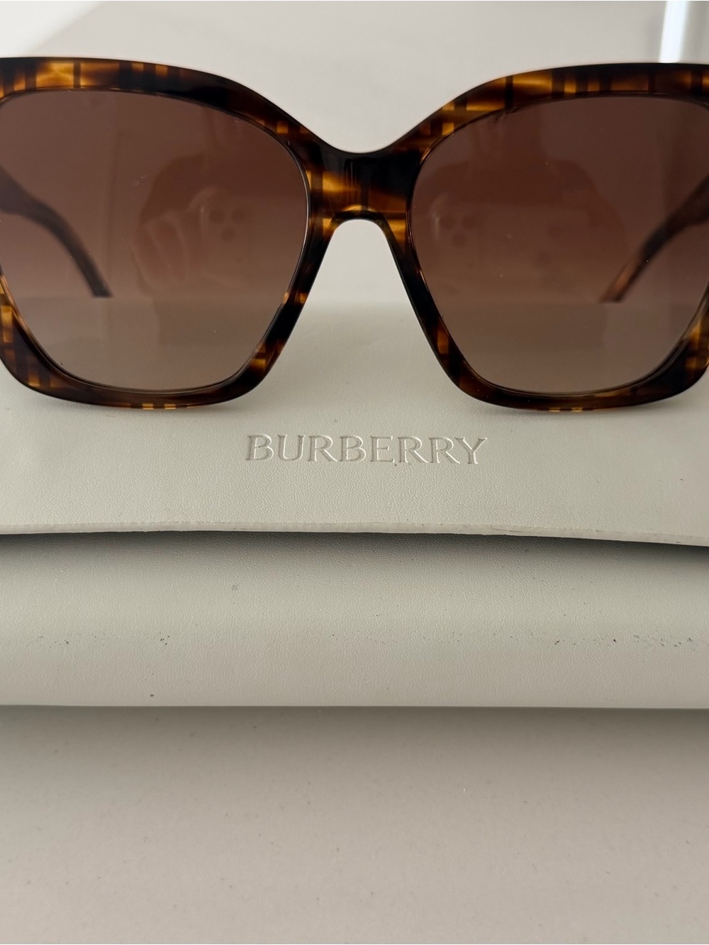Burberry Women's Tortoiseshell Sunglasses with Brown Lenses